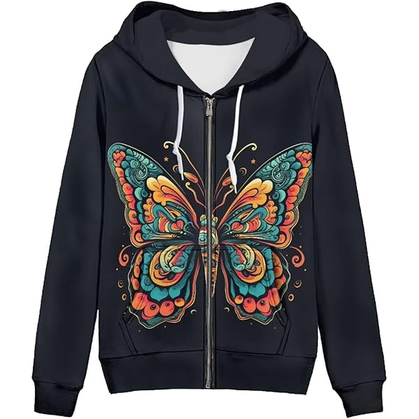 Xhuibop American Flag Eagle Full Zip Up Hoodies for Women